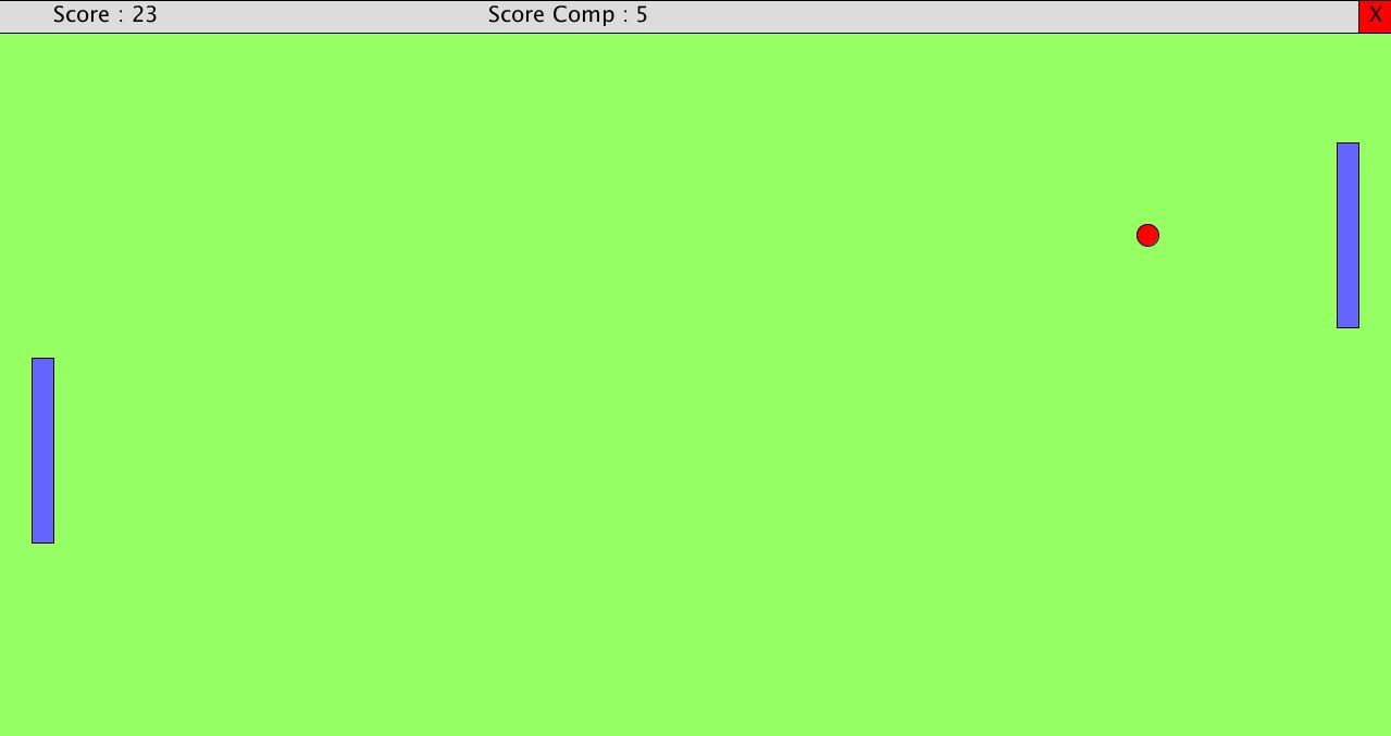 Image of Pong game devloped using Processing