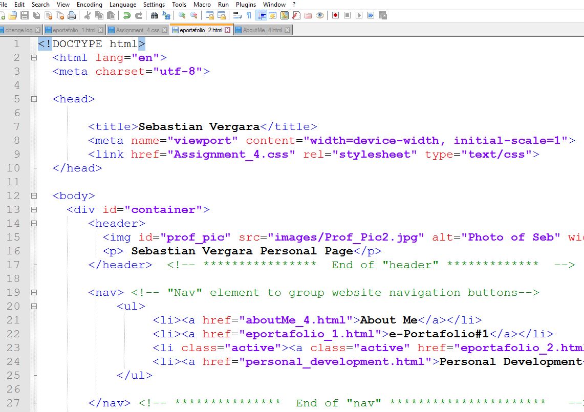 Html document on Notepad++